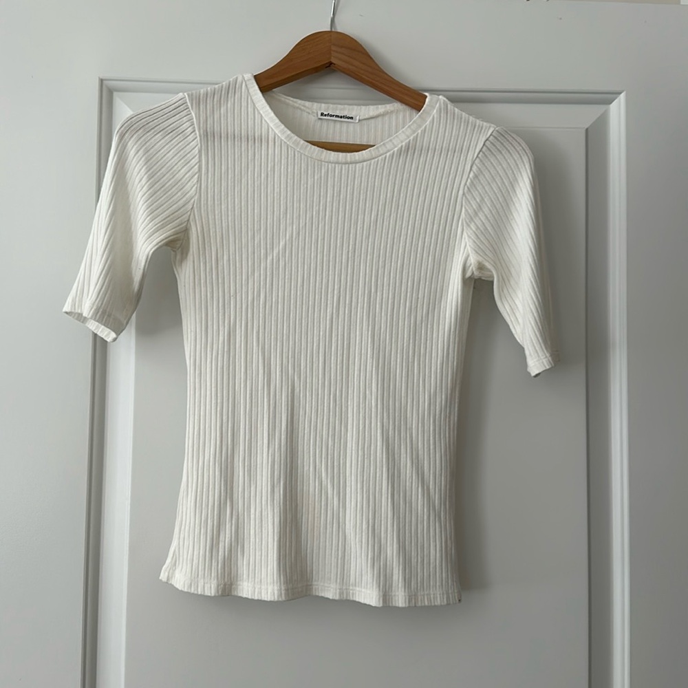 Reformation Ribbed Tee Size S